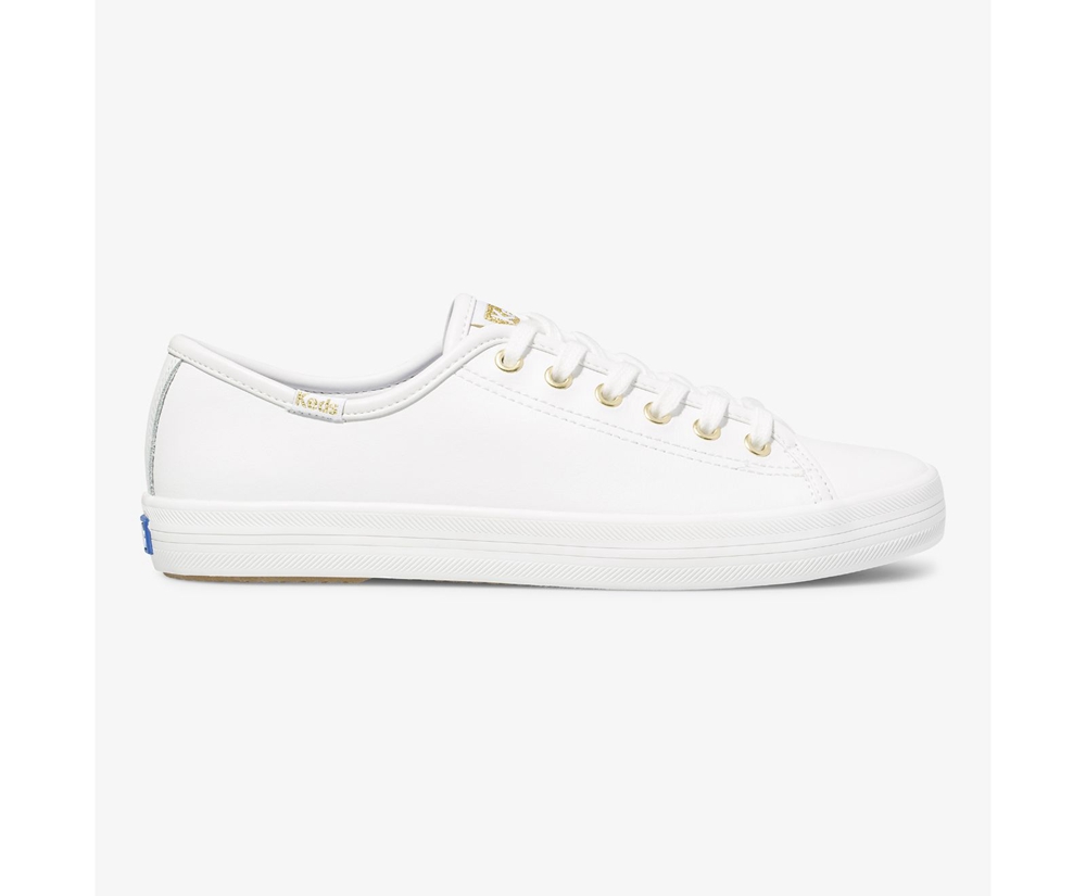 Tenis Keds Mujer Blancos - Kickstart Cuero - 3524-ZCFMQ